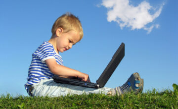 Child with notebook