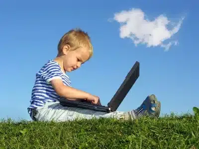 Child with notebook